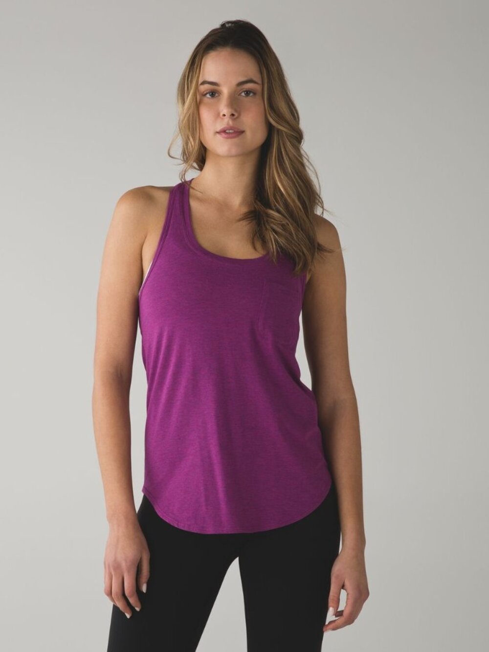 Lululemon - Yogi Racerback Tank - Heathered Regal Plum Purple - Size 4 - EUC